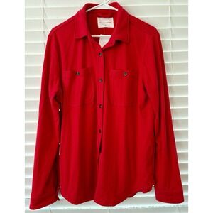 NWT Panache Apparel Women's Super Soft Button Up Shirt In Red And Size M